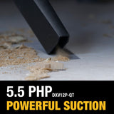 DEWALT DXV12P-QT 5.5 HP Peak Stealthsonic Quiet Wet/Dry Vacuum, 45-L