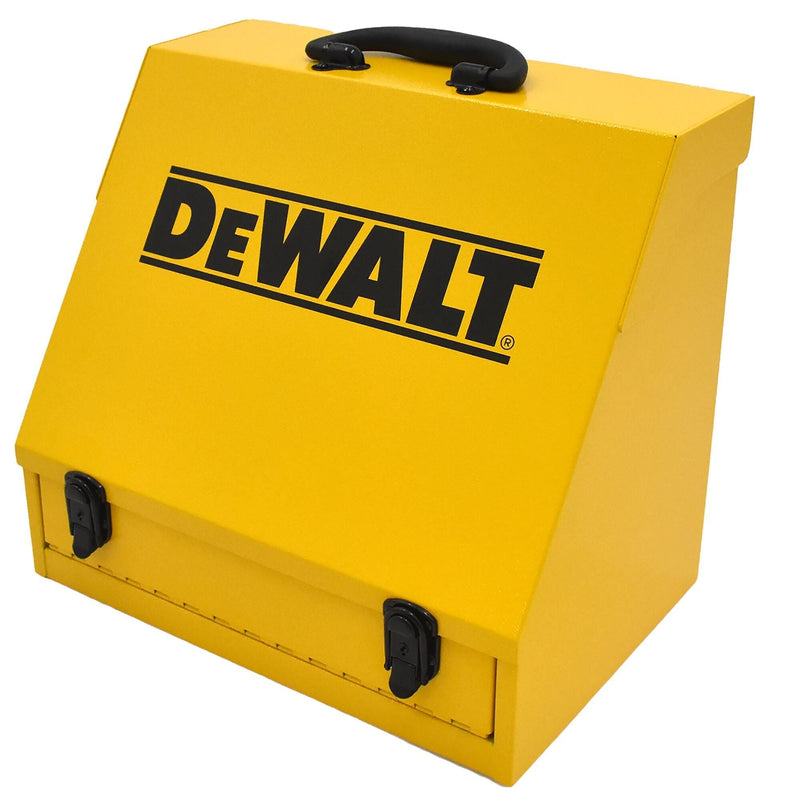 DEWALT Handheld Steel Shop Tool Box with Lid & Handle, Yellow, 15-in X9
