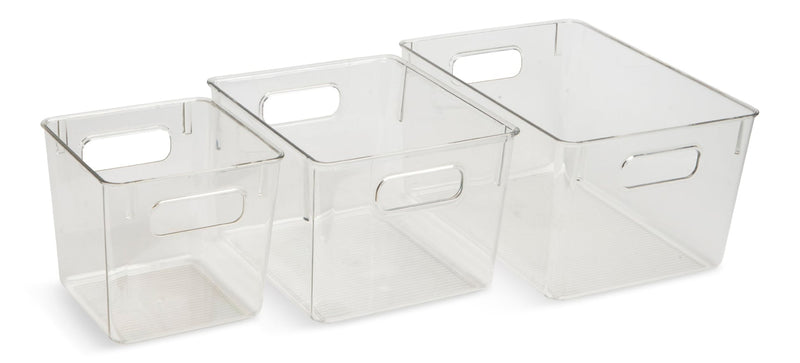 Dial Multi-Size Clear Storage Bin Set, 3-pc J5