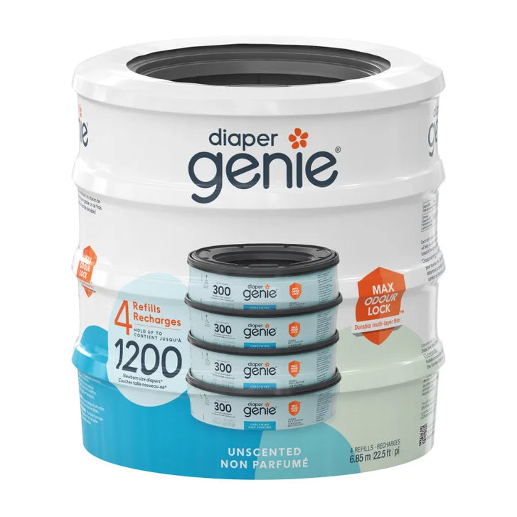 Diaper Genie Unscented Round Refill, 4-pack N3