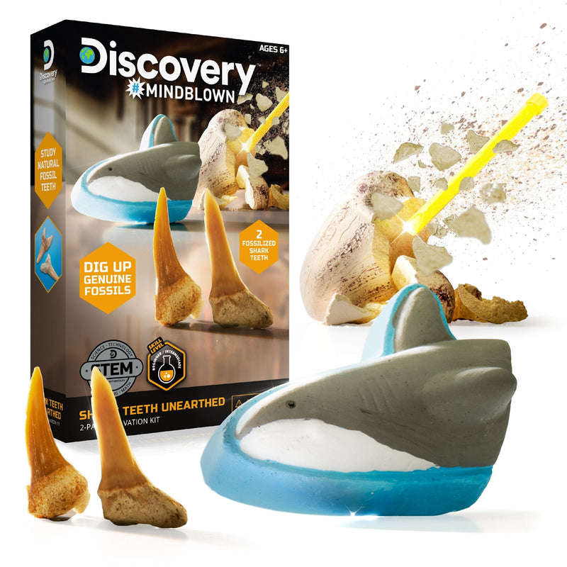 Discovery Mini Unearthed Shark Teeth Excavation Kit/Educational Toy for Ages 6+, 2-pc P2
