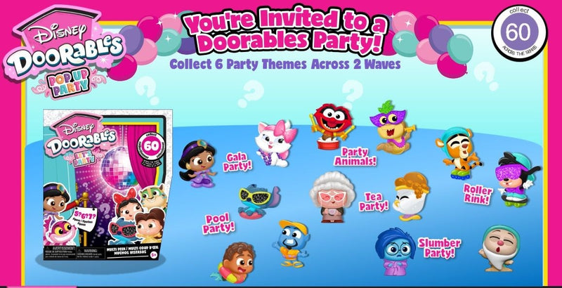 Disney Doorables Pop Up Party Multi Peek for Ages 5+, Assorted Figures U8