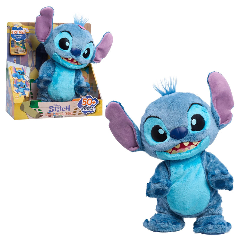 Disney Stitch Double Trouble Interactive Plush, Blue Q0