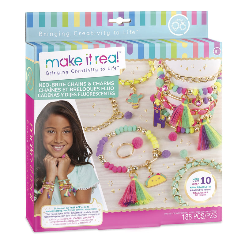 DIY Customizable Friendship Bracelete & Charms, Multi-Coloured, 188-pk, for Arts & Crafts/Birthday Favour M0