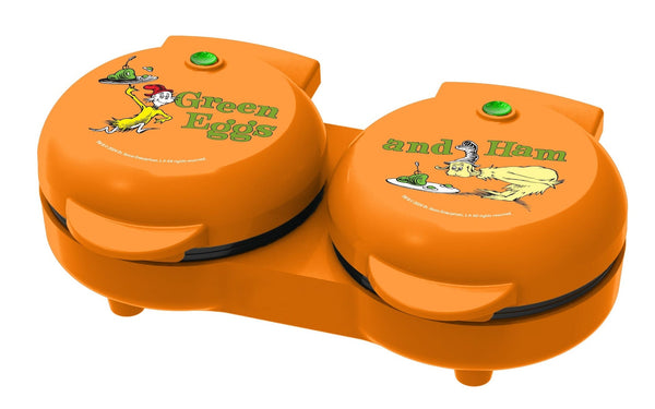 Dr. Seuss Dual Non-Stick Mini Grill & Griddle, 1100 W, Orange V2