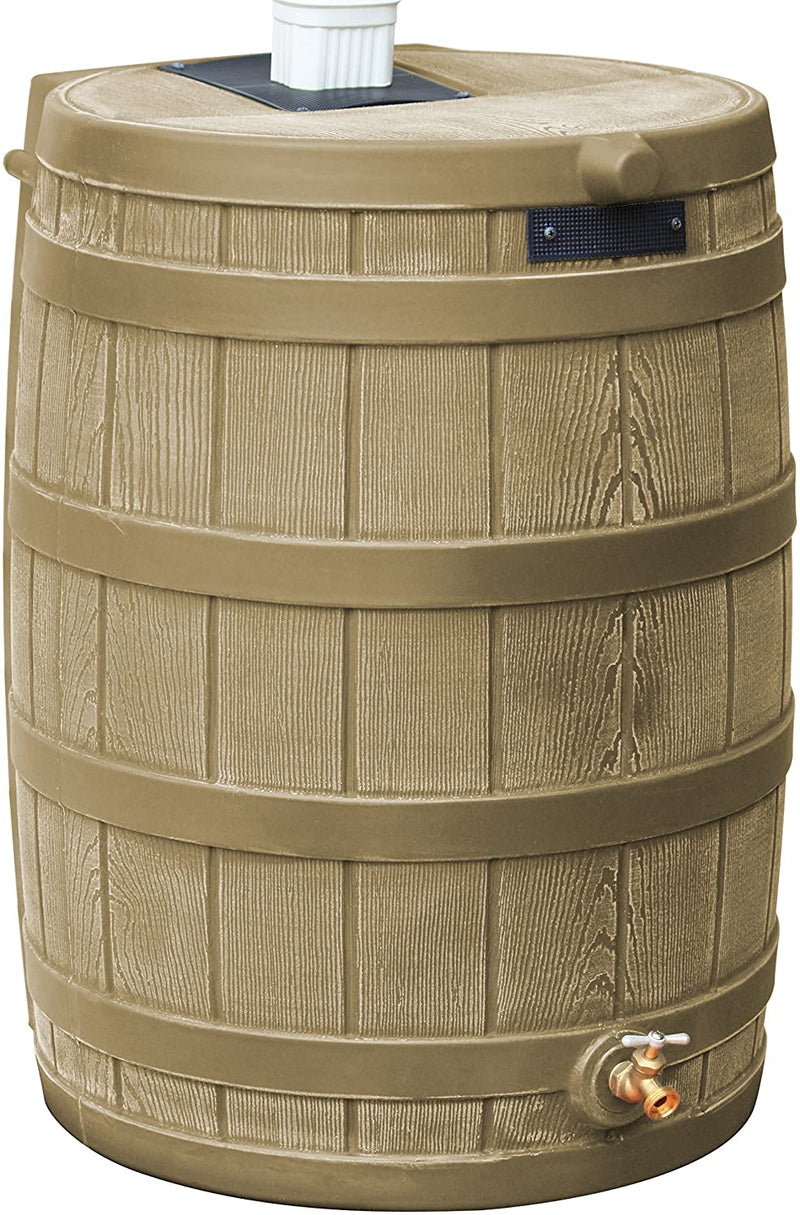 Good Ideas Rain Wizard 50 Gallon Plastic Outdoor Home Rain Barrel Water Storage Collector Y7