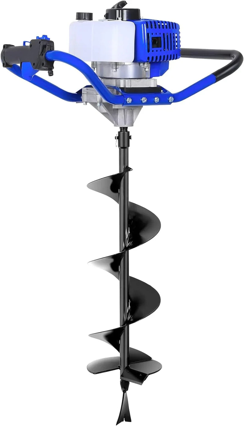 Post Hole Digger Gas Powered, 52cc 2.4 HP 2 Stroke Engine Earth Auger with 8" Drill Bit, EPA Compliant Post Hole Auger Y6