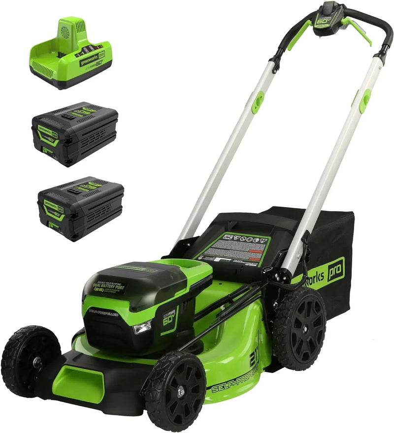 60V 21” Cordless (Self-Propelled) Lawn Mower , 2 x 4.0Ah Batteries and Dual Port Rapid Charger V5