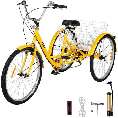 Adult Tricycle 26 7 Speed 3 Wheel Trike Bicycle Bike Cruise w Basket Shooping P0