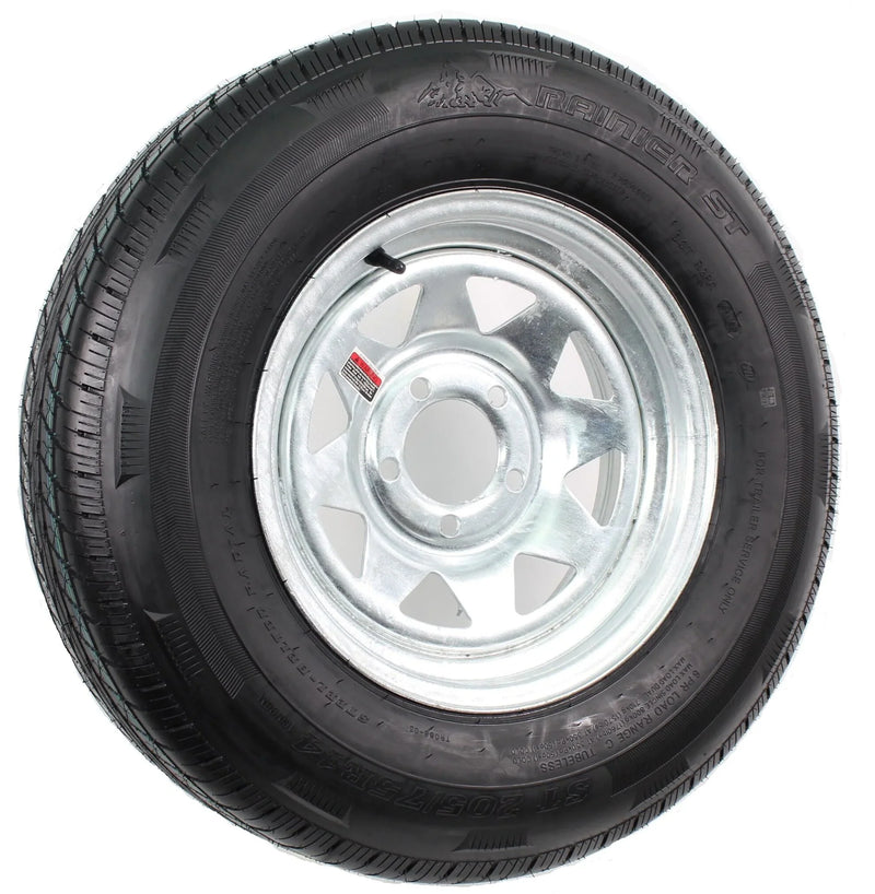 Radial Trailer Tire on Rim ST205/75R14 with 5 Lug Galvanized Spoke Wheel H4