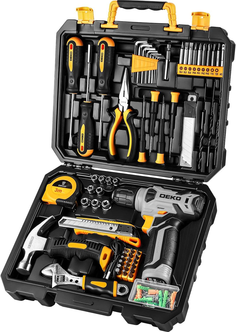 Tool Set：Tool Kit with 8V Cordless Drill,Tool Box with Drill,Hand Drill Set for Men & Women,Home Tool Kits for House Repair,Handyman,DIY 126 Piece I7