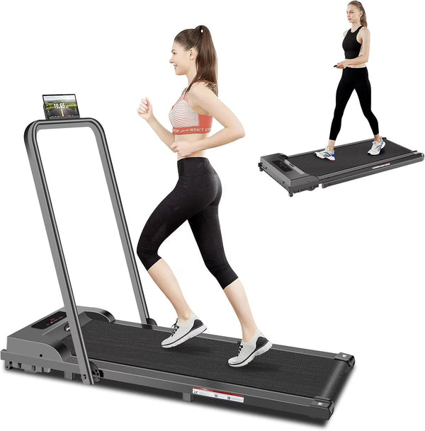 2 in 1 Walking Pad Treadmill, Foldable Treadmills with Handle Bar, 2.5HP Portable Folding Treadmill with Remote Control, Under Desk Treadmill for... Y2
