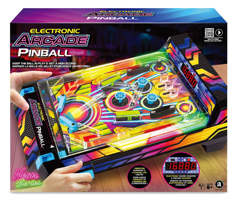 Electronic Arcade Pinball, Vibrating Bumpers and LED Lights, Ages 6+ M8