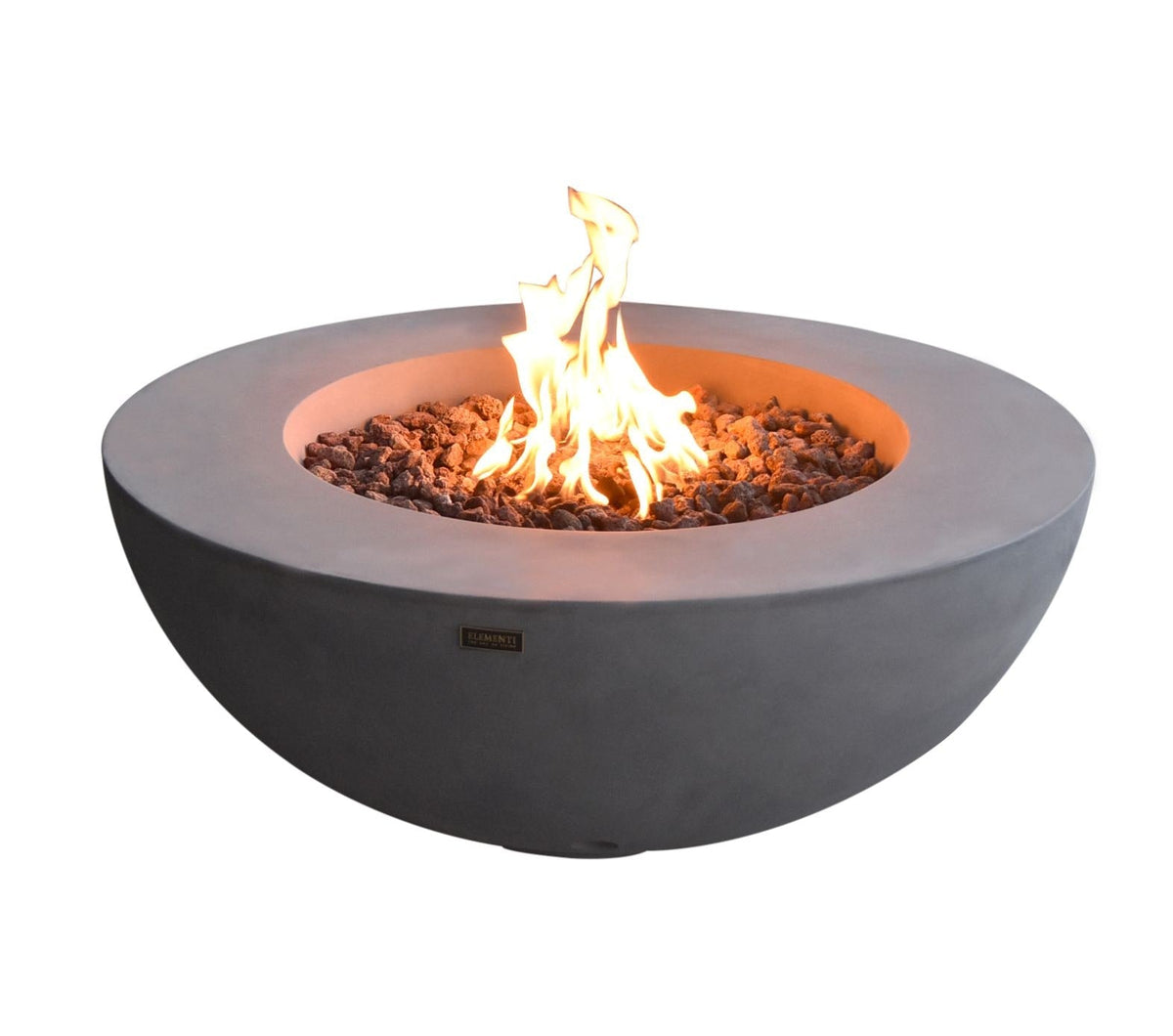 Elementi Lunar Bowl Fire Pit, Natural Gas, Light Grey, 45,000 BTU