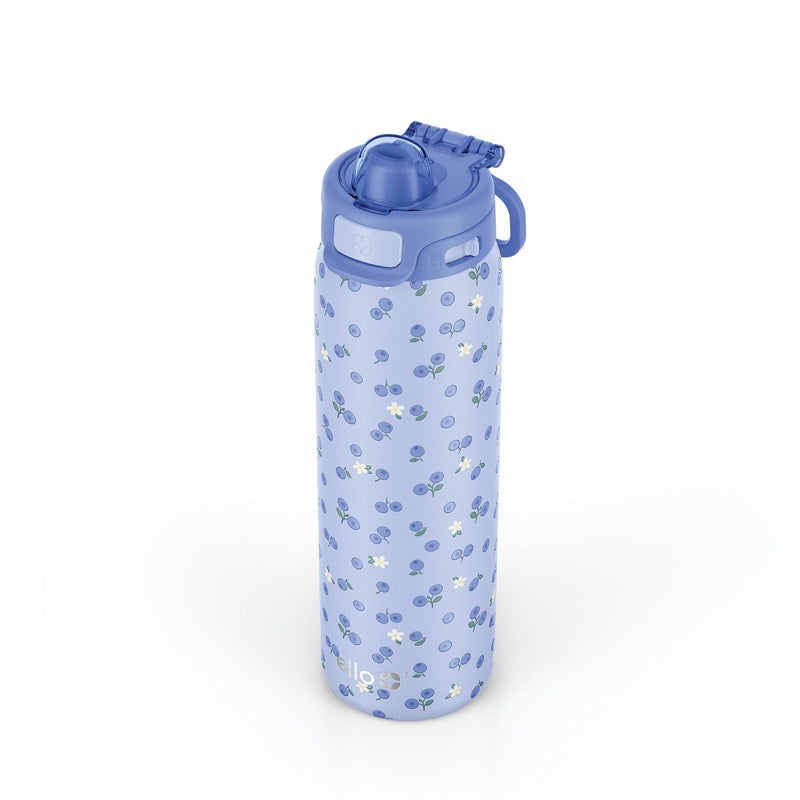 Ello Pop & Fill Insulated Stainless Steel Kids' Water Bottle with Dual Sip & Chug Lid, Various Colours, 22-oz X8