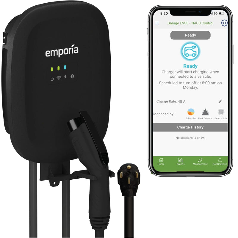 Emporia 40A Wi-Fi Level 2 NEMA 14-50 J1772 EV Charger Q8