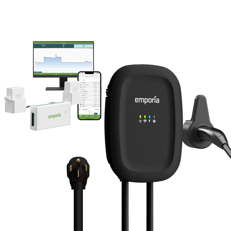 Emporia 40A Wi-Fi Level 2 NEMA 14-50 NACS EV Charger with Load Management W1