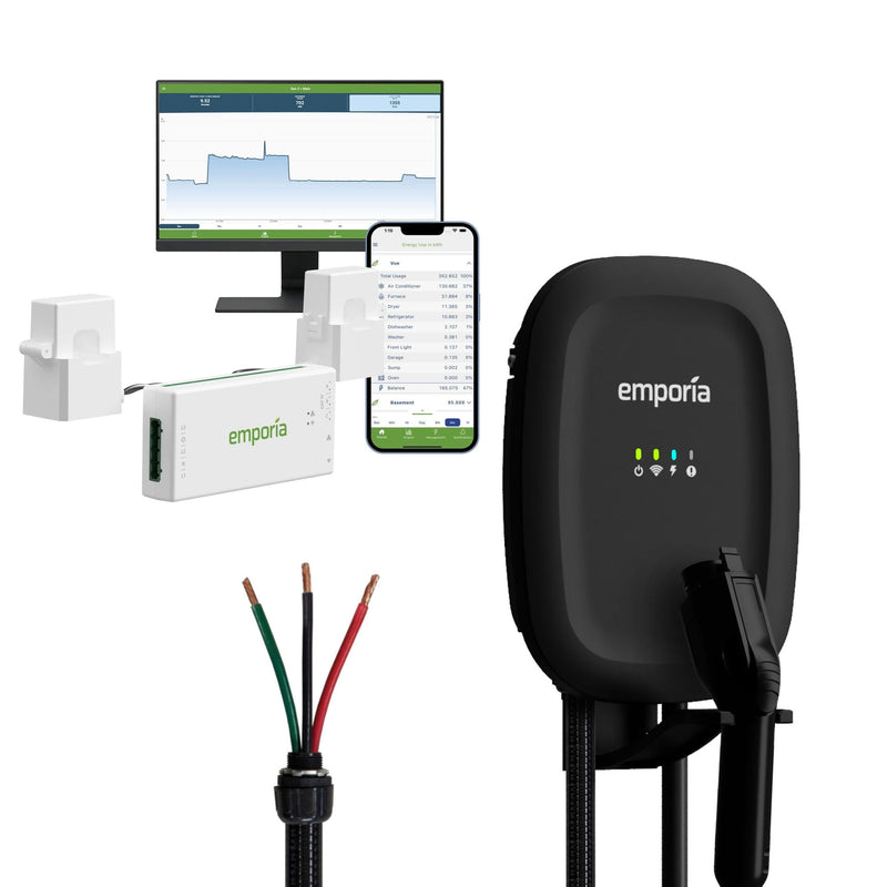 Emporia 48A Wi-Fi Level 2 Hardwired J1772 EV Charger with Load Management W2