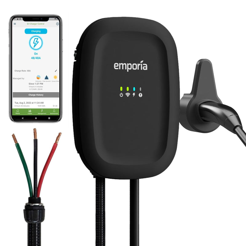 Emporia 48A Wi-Fi Level 2 Hardwired NACS EV Charger X9