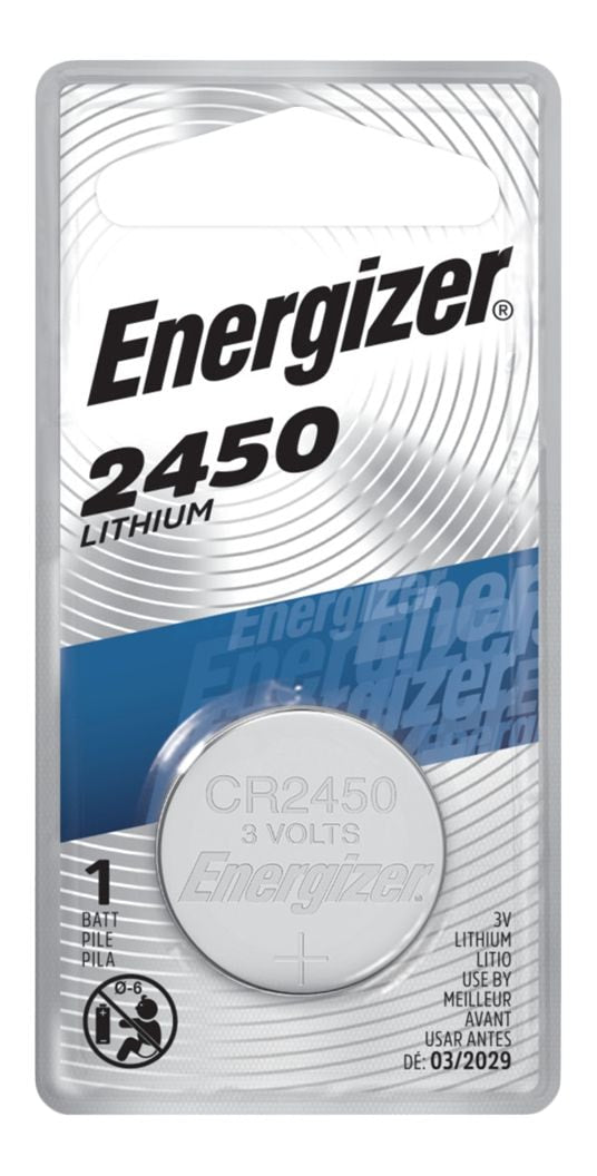 Energizer 1-pk CR2450 3V / 3 Volt Lithium Coin Cell Battery, Long Lasting, All Purpose J2