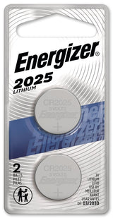 Energizer 2-pk CR2025 3V / 3 Volt Lithium Coin Cell Batteries, Long Lasting