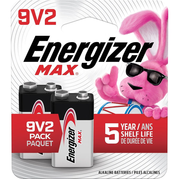 Energizer Max 2-pk 9V / 9 Volt Alkaline Batteries, Long Lasting, All Purpose R0