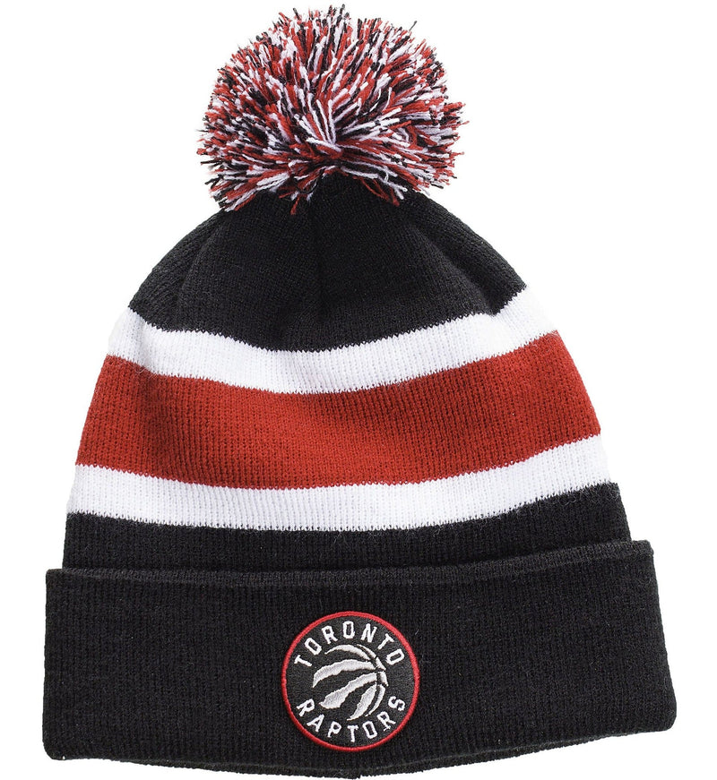 Fan Favorite NBA Toronto Raptors Mass Breakaway Stretch Knit Cuffed Toque with Pom Pom, Blue/Red V0