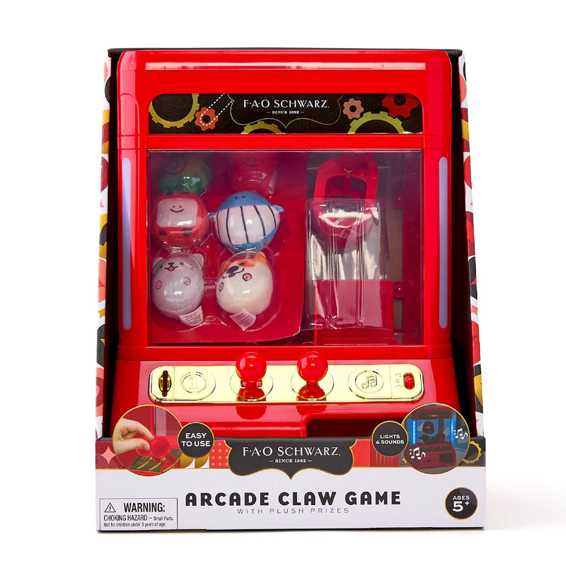 FAO Schwarz Arcade Claw Game with Plush Prizes, Red Q5