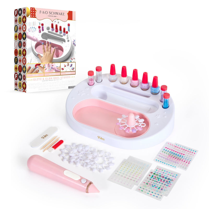 FAO Schwarz Girls Custom Glitter Nail Set, Pink Z4