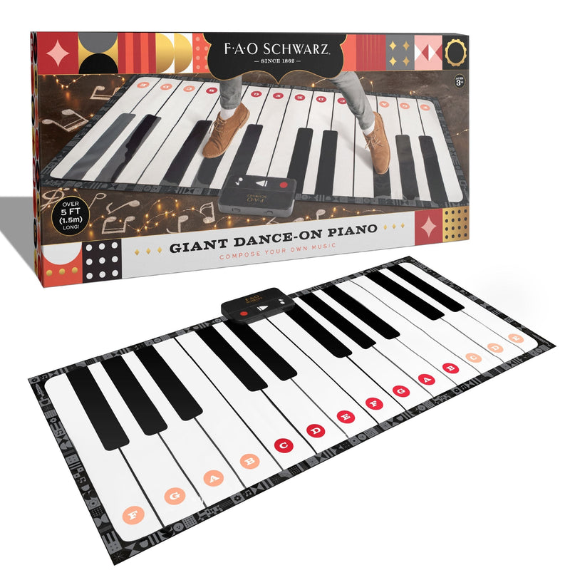 FAO Schwarz Toy Piano Dance Mat, 69x31, White/Black Y4
