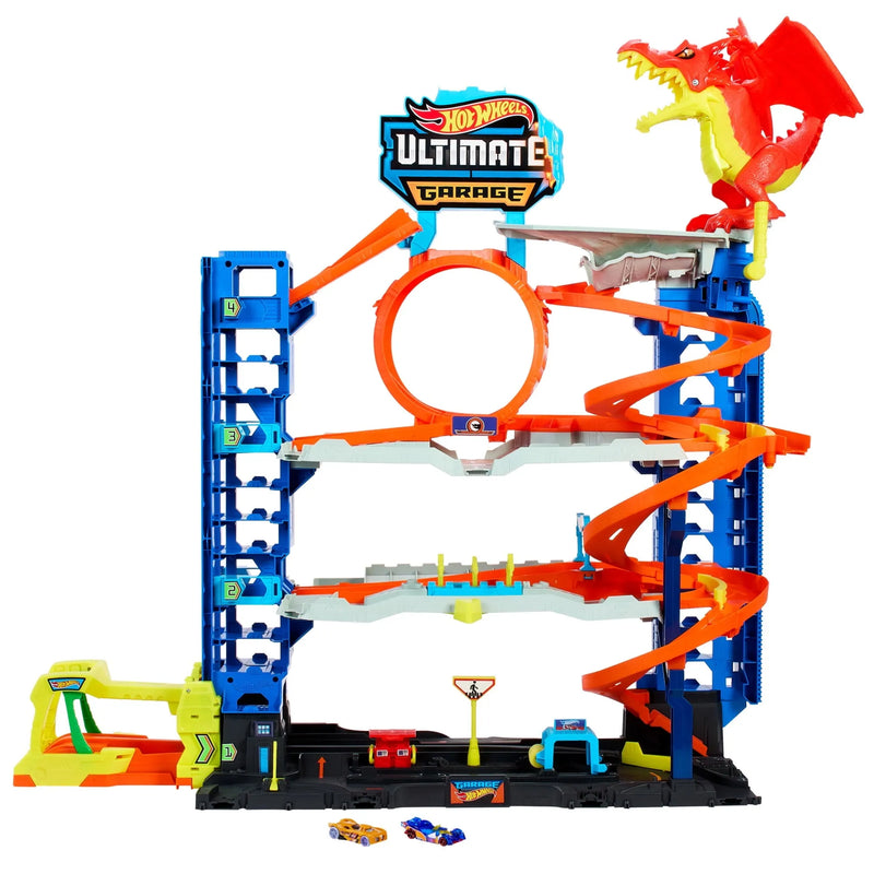 Hot Wheels City Ultimate Garage Playset with 2 Die-Cast Cars, Storage for 50 Cars Child Age 4-8 L3