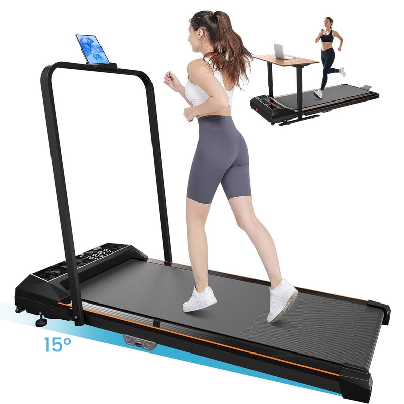 CoolHut Walking Pad, Under Desk Treadmill, 4-in-1 Home/Office Treadmill, Compact and Portable Foldable Treadmill, No Installation, Low Noise, LED... S4