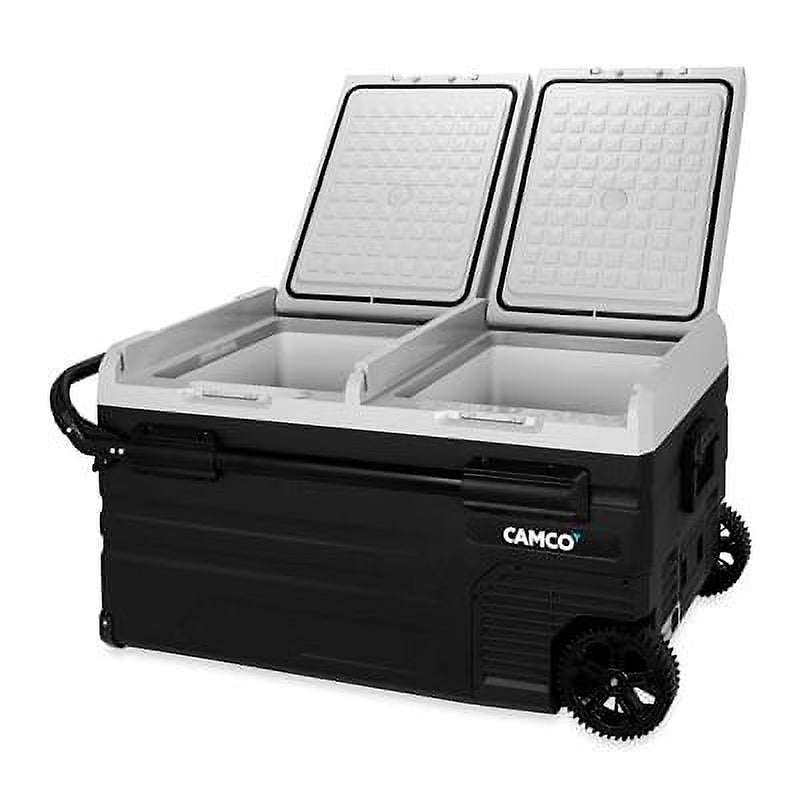 Camco CAM-750 75-Liter Portable Compact Fridge/Freezer | Features Bluetooth Capable Remote Access 2 Compartments w/Dual Zone Cooling | Adjusts... A6