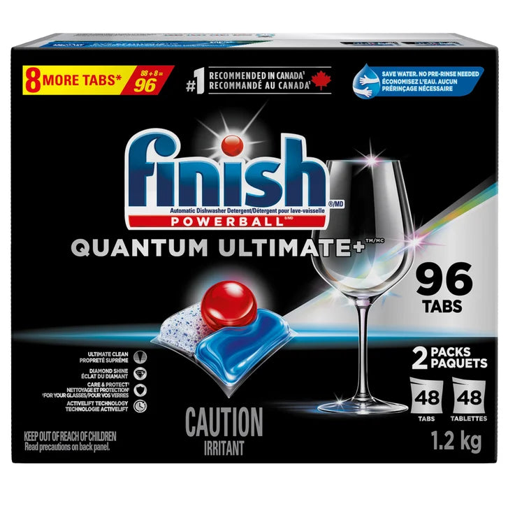 Finish Quantum Ultimate+ Dishwasher Detergent, 96 Tablets E7