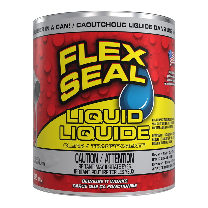 Flex Seal Liquid Rubber Sealant Coating, Paint-On Weatherproof Leak Protector, Clear, 946-mL T5