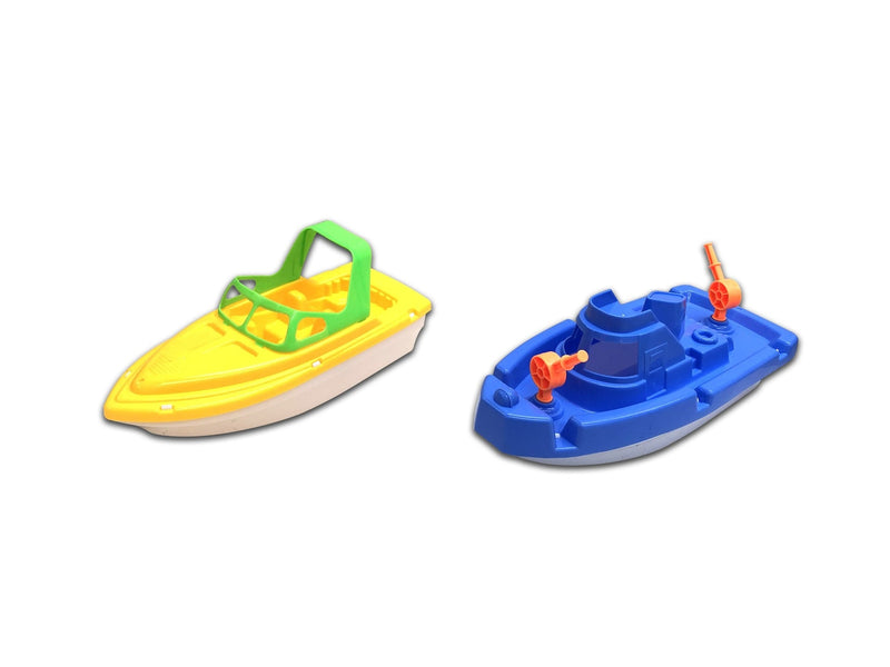 Floating Plastic Boat Water Toy, Yellow/Blue, Assorted, Ages 2+, for Summer/Beach Activities K9