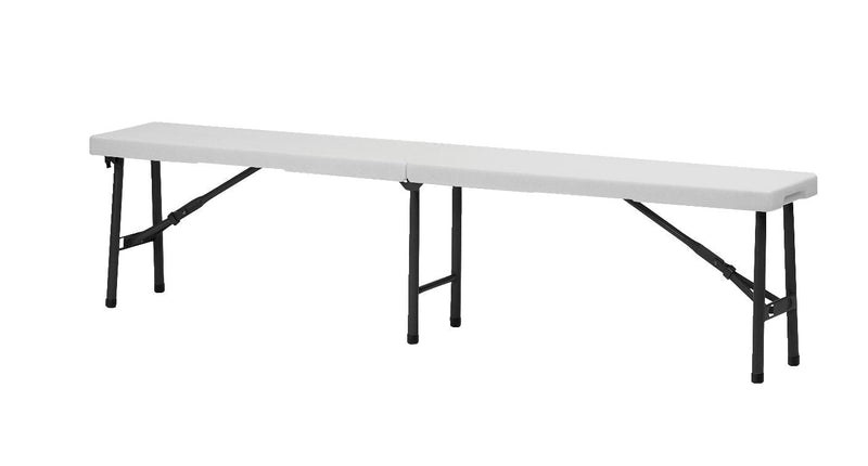 For Living 6-ft Portable Indoor/Outdoor Plastic & Metal Centre Folding Bench, White U6
