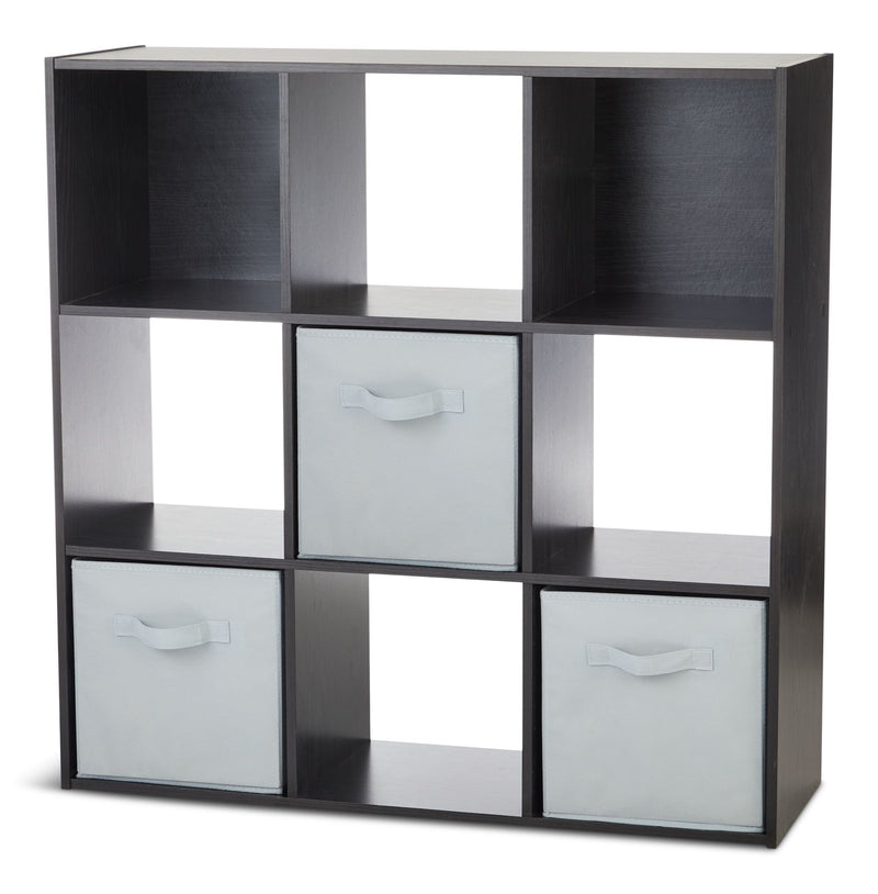 For Living 9-Cube Storage Organizer, Bookcase/Bookshelf, Black Oak Finish M1