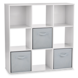 For Living 9-Cube Storage Organizer, Bookcase/Bookshelf, White