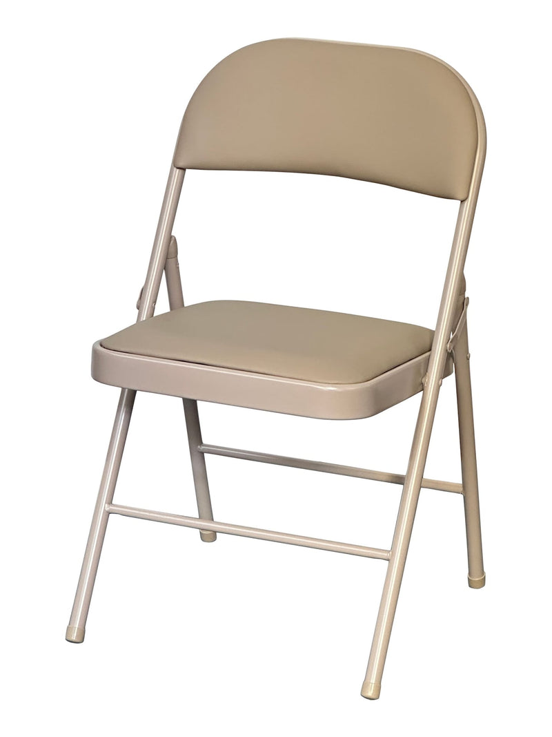For Living Beige Indoor Padded Vinyl Folding Chair H7