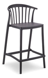 For Living Elevated Plastic Bar Stool with Footrest, Black