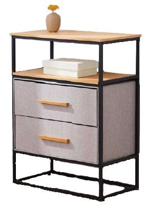 For Living Fabric 2-Drawer 1-Shelf Storage Organizer, Wood I6
