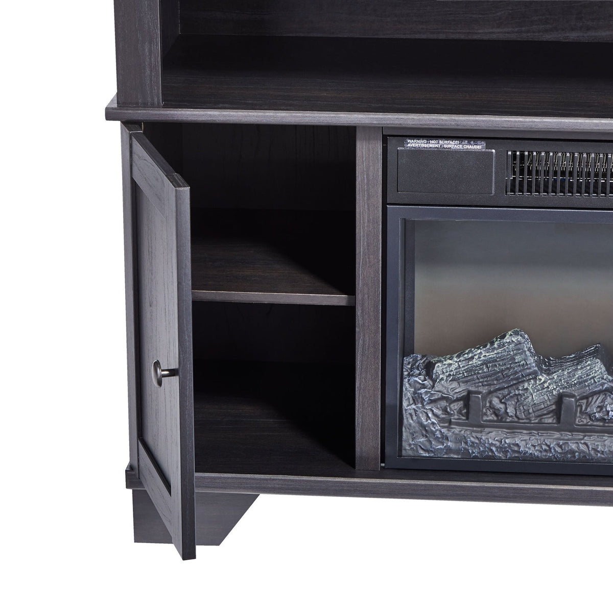 For Living Hamilton Electric Fireplace TV Stand, 44.5-in, 1500W, Brown Cappucino