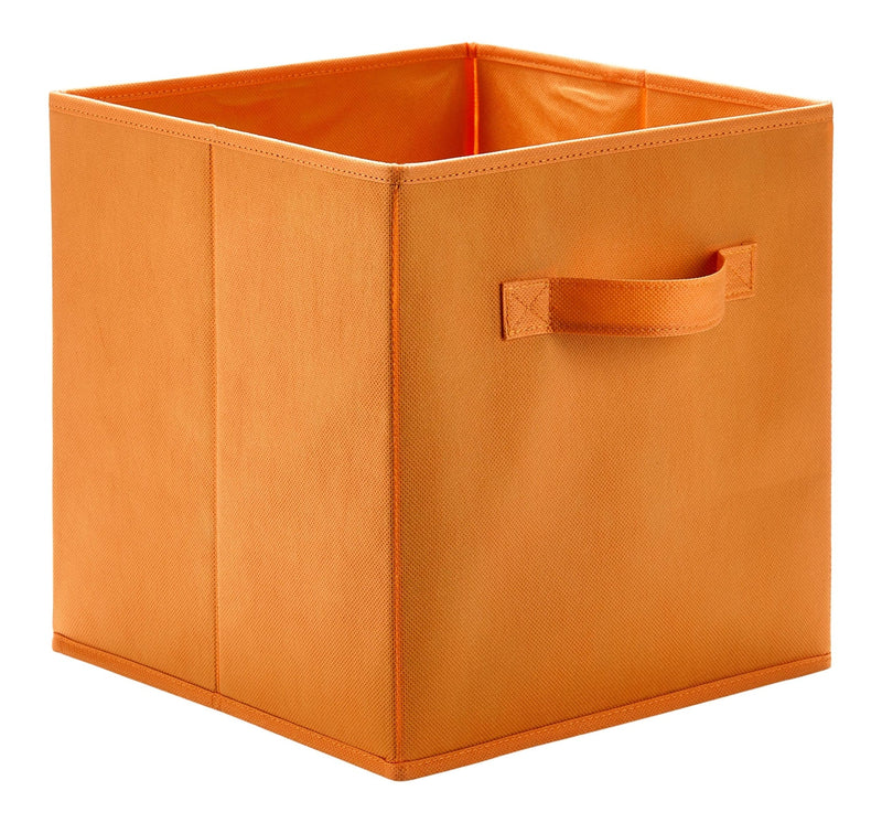 For Living Orange Fabric Foldable Storage Cube Drawers, 10.5x11-in U3
