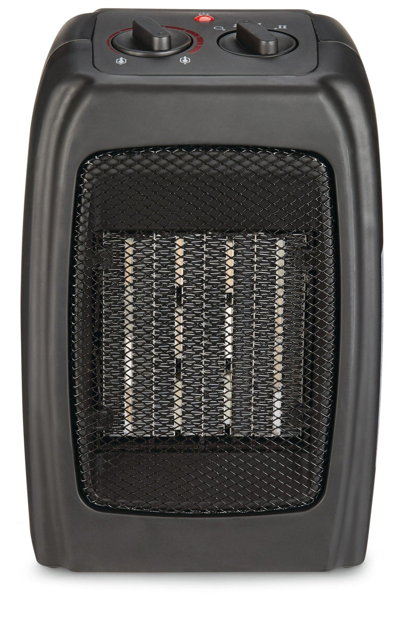 For Living Portable Ceramic Space Heater withThermostat, 1500W, Black V7