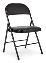 For Living Vinyl Padded Seat Folding Chair, Black