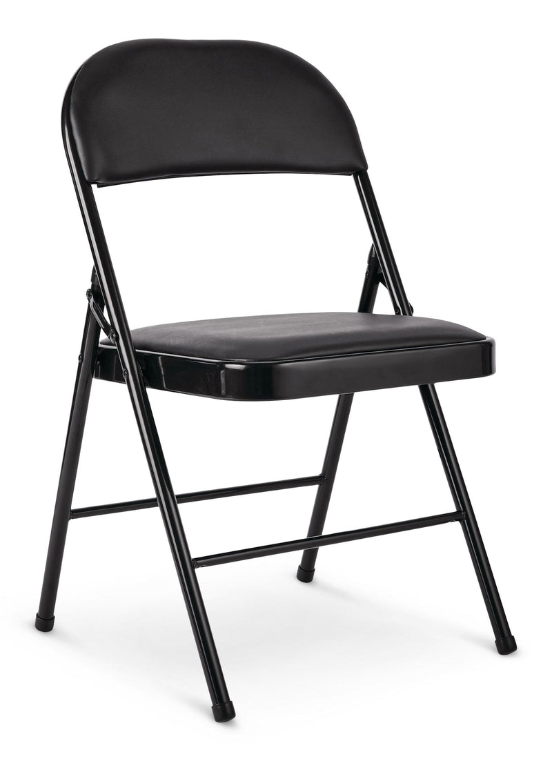 For Living Vinyl Padded Seat Folding Chair, Black J3
