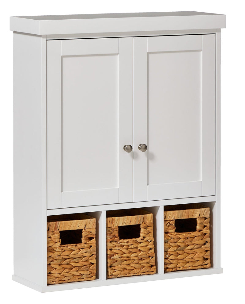 For Living Wall Mount Cabinet With Baskets, White M1