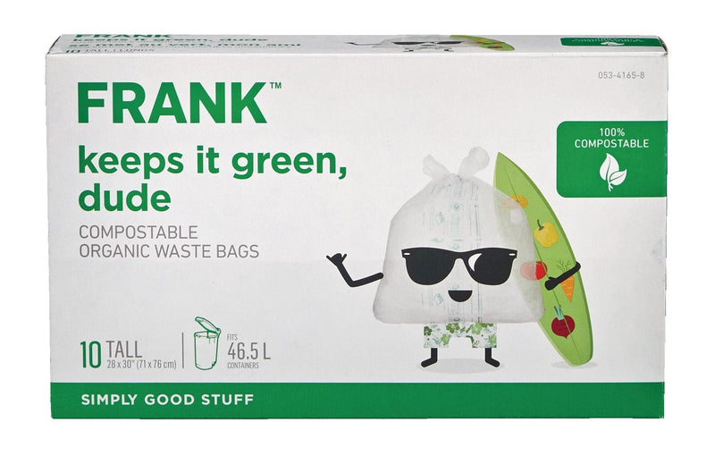 FRANK Tall Organic Compostable Food Waste Bags, 10-pk, 49-L S7