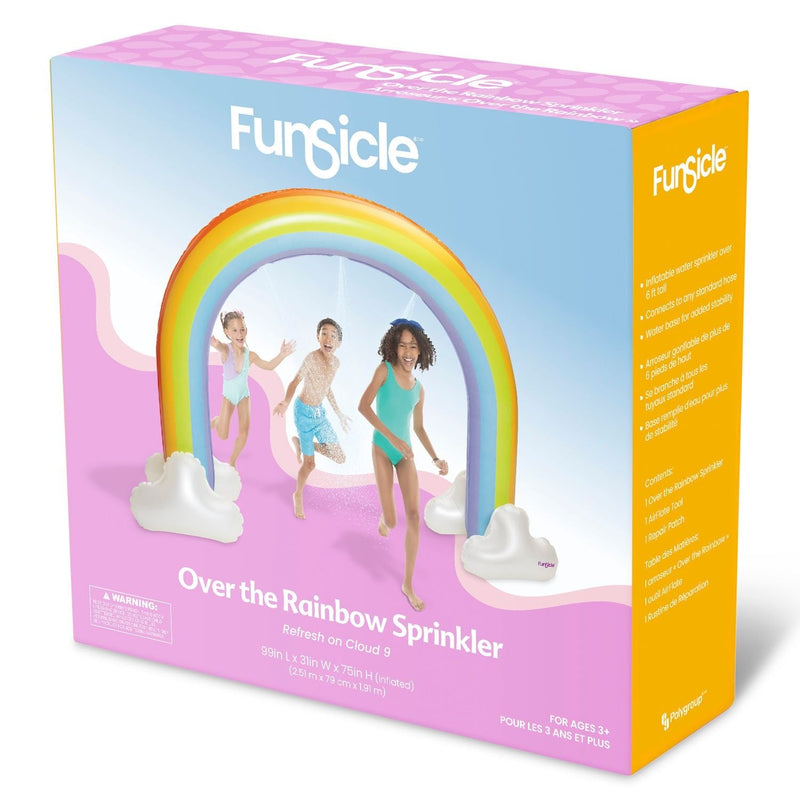 Funsicle Over the Rainbow Giant Inflatable Outdoor Sprinkler with Built-In Water Sprayers R7